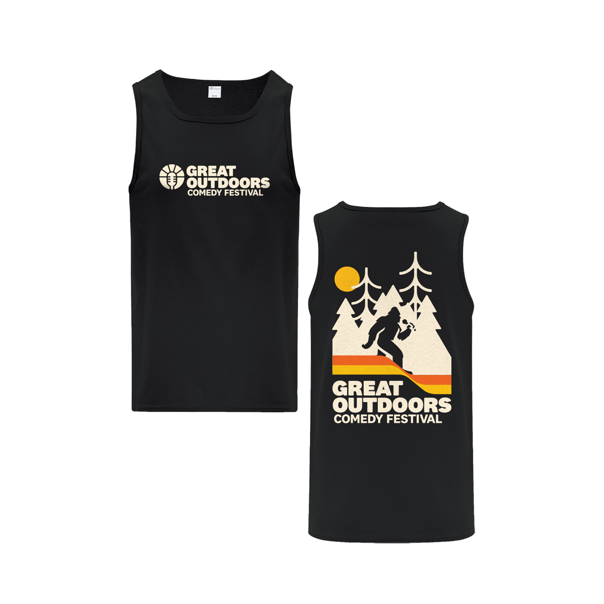 Retro Mountain Tank Top - Black